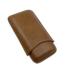 FireBird Üçlü Deri Puro Kılıfı  Çakmaklık Cepli - Kahverengi