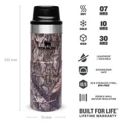 Stanley 0.47L Classic Trigger-Action Travel Termos Bardak - Country DNA Mossy Oak