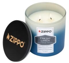 Zippo Kokulu mum – Taze çamaşır kokusu – Çift fitilli cam içinde şık mum – 368 g – 55 saat yanma süresi – koku nötralize – ABD'de üretilmiştir