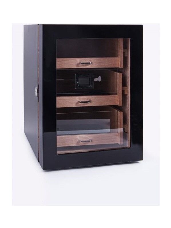 Parmida Humidor / Üç Katlı Puro Saklama Kutusu - Siyah 0119