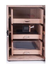 Parmida Humidor / Üç Katlı Puro Saklama Kutusu - Siyah 0119