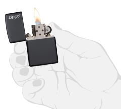 Zippo Classic Logo Matte Black Çakmak