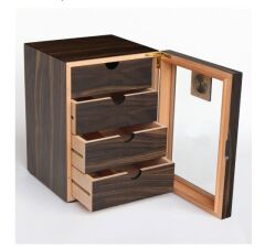 Parmida Humidor / Dört Katlı Puro Saklama Kutusu - Kahverengi 0157
