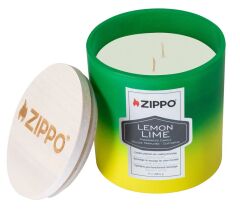 Zippo Kokulu mum – Limon & Misket limonu – Cam içinde çift fitilli şık mum – 368 g – 55 saat yanma süresi – Koku nötralize edici koku – ABD'de üretilmiştir