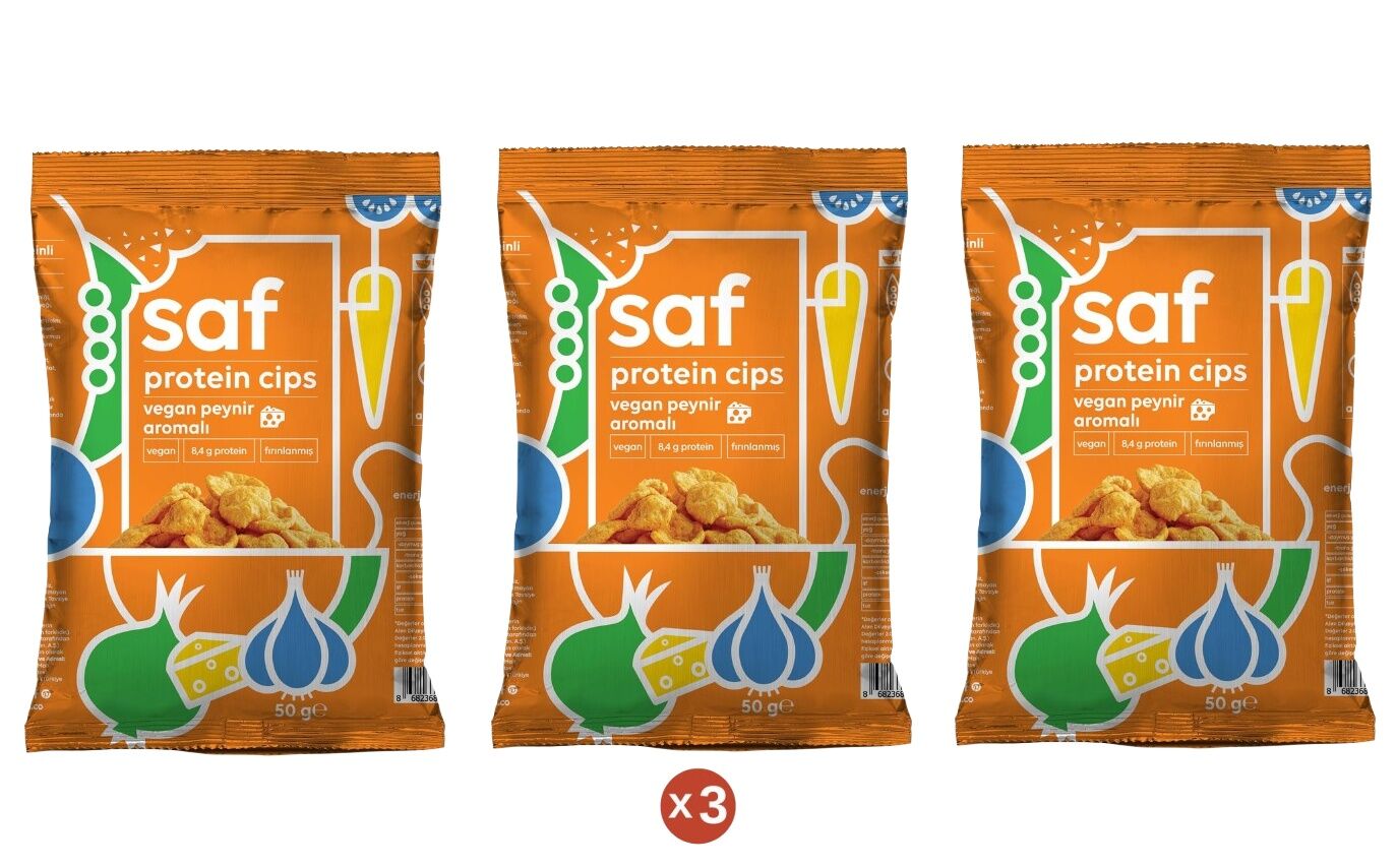 Saf Vegan Peynir Aromalı Protein Cips 50 gr (3 ADET)