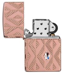 Zippo Geometric Diamond Pattern Design Çakmak
