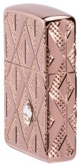 Zippo Geometric Diamond Pattern Design Çakmak
