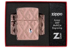 Zippo Geometric Diamond Pattern Design Çakmak