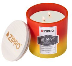 Zippo Kokulu mum – Turuncu & bergamot – Cam içinde çift fitilli şık mum – 368 g – 55 saat yanma süresi – koku nötralize edici koku – ABD'de üretilmiştir