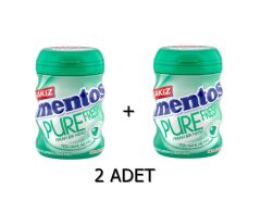 Mentos Pure Fresh Yeşil Nane Aromalı Sakız - Şekersiz(Tatlandırıcılı) 60g (2 ADET)