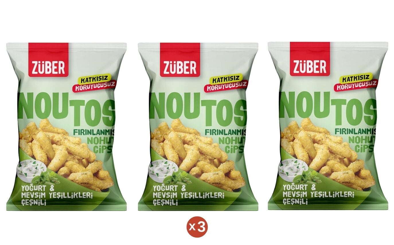 Noutos Nohut Cipsi Yoğurt ve Mevsim Yeşillikleri Çeşnili 55gr (3 ADET)
