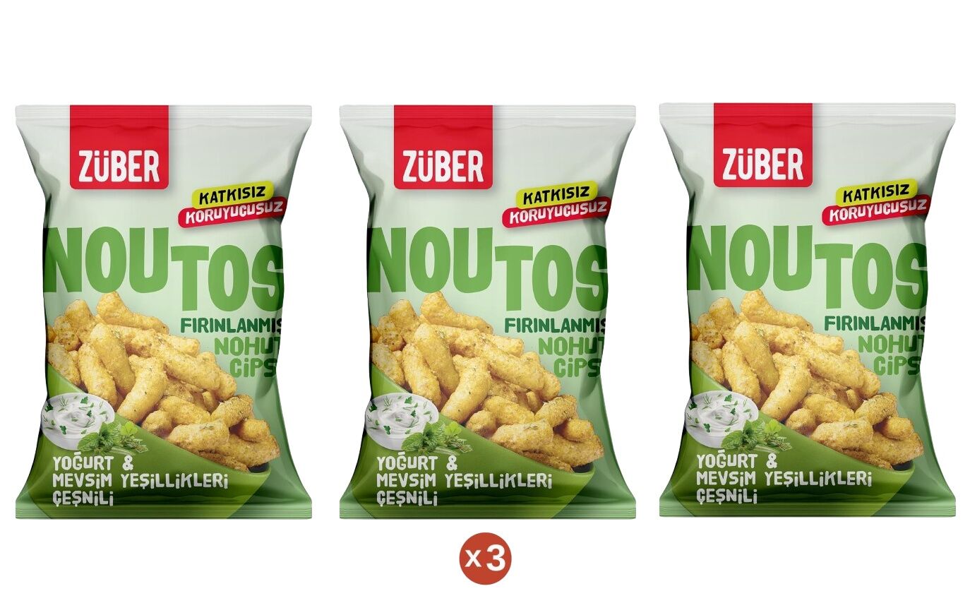 Noutos Nohut Cipsi Yoğurt ve Mevsim Yeşillikleri Çeşnili 55gr (3 ADET)