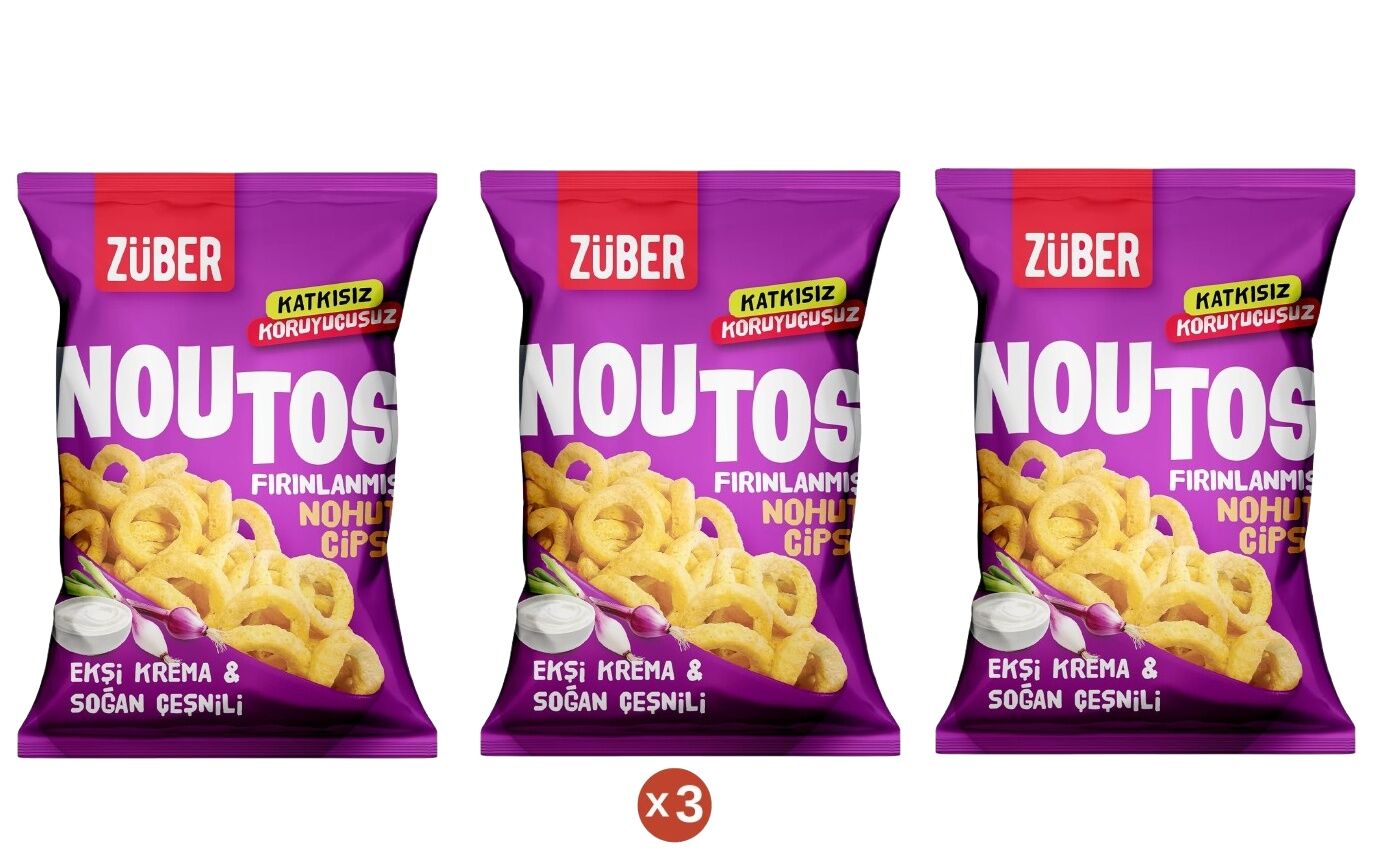 Noutos Nohut Cipsi Ekşi Krema ve Soğan Çeşnili 55gr (3 ADET)