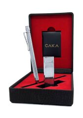 Caka Zen Gümüş Çizgi Kalem Çakmak Seti