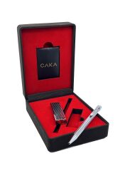 Caka Zen Gümüş Çizgi Kalem Çakmak Seti
