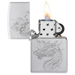 Zippo Dragon Satin Chrome Dizayn Çakmak