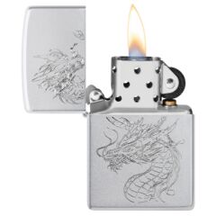 Zippo Dragon Satin Chrome Dizayn Çakmak