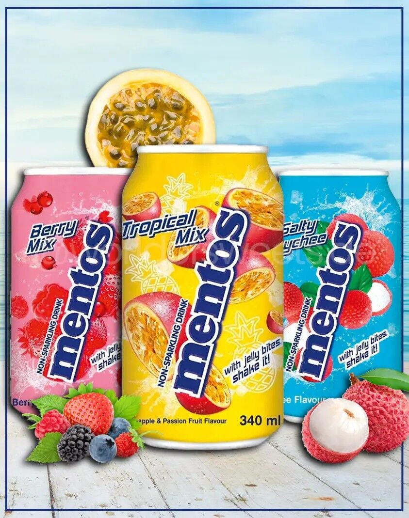 Mentos Tuzlu Liçi - Tropikal Meyve - Orman Meyveleri Aromalı 3'lü İçecek Set