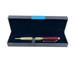 Premium Metal Roller Tükenmez Jumbo Kalem - Gold/Kahve