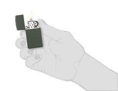 Zippo Slim Green Matte Dizayn