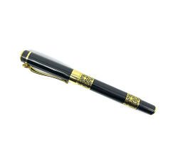 Premium Metal Roller Tükenmez Kalem Retro Desen - Gold/Black