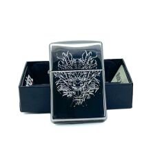 Zippo High Polish Chrome Dragon Head Dizayn