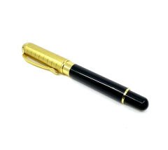 Premium Metal Roller Siyah Tükenmez Kalem - Altın Rengi Kapak