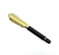 Premium Metal Roller Siyah Tükenmez Kalem - Altın Rengi Kapak