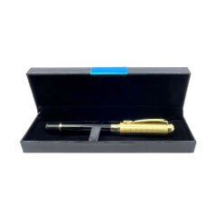 Premium Metal Roller Siyah Tükenmez Kalem - Altın Rengi Kapak