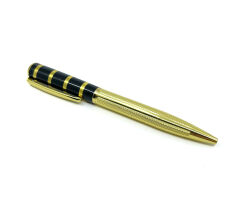 Premium Metal Roller Tükenmez Kalem Siyah Kapaklı - Gold