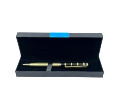 Premium Metal Roller Tükenmez Kalem Siyah Kapaklı - Gold