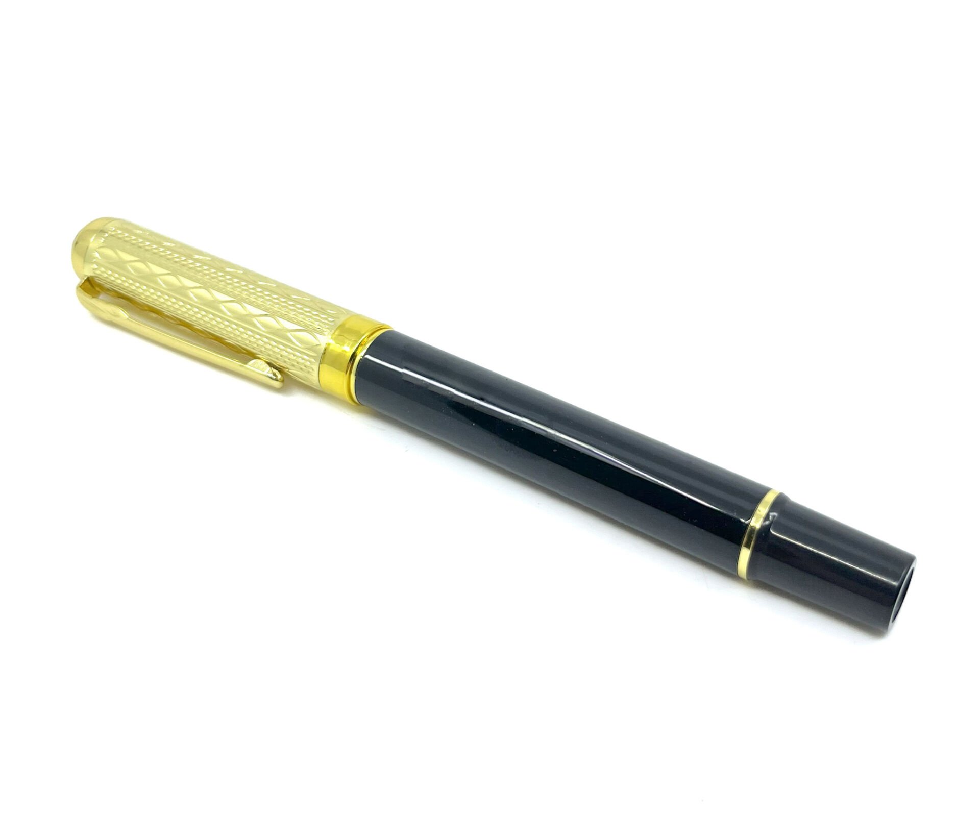 Premium Metal Roller Tükenmez Kalem Altın Renk Kapak - Siyah