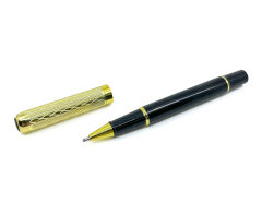 Premium Metal Roller Tükenmez Kalem Altın Renk Kapak - Siyah