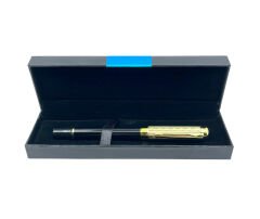 Premium Metal Roller Tükenmez Kalem Altın Renk Kapak - Siyah