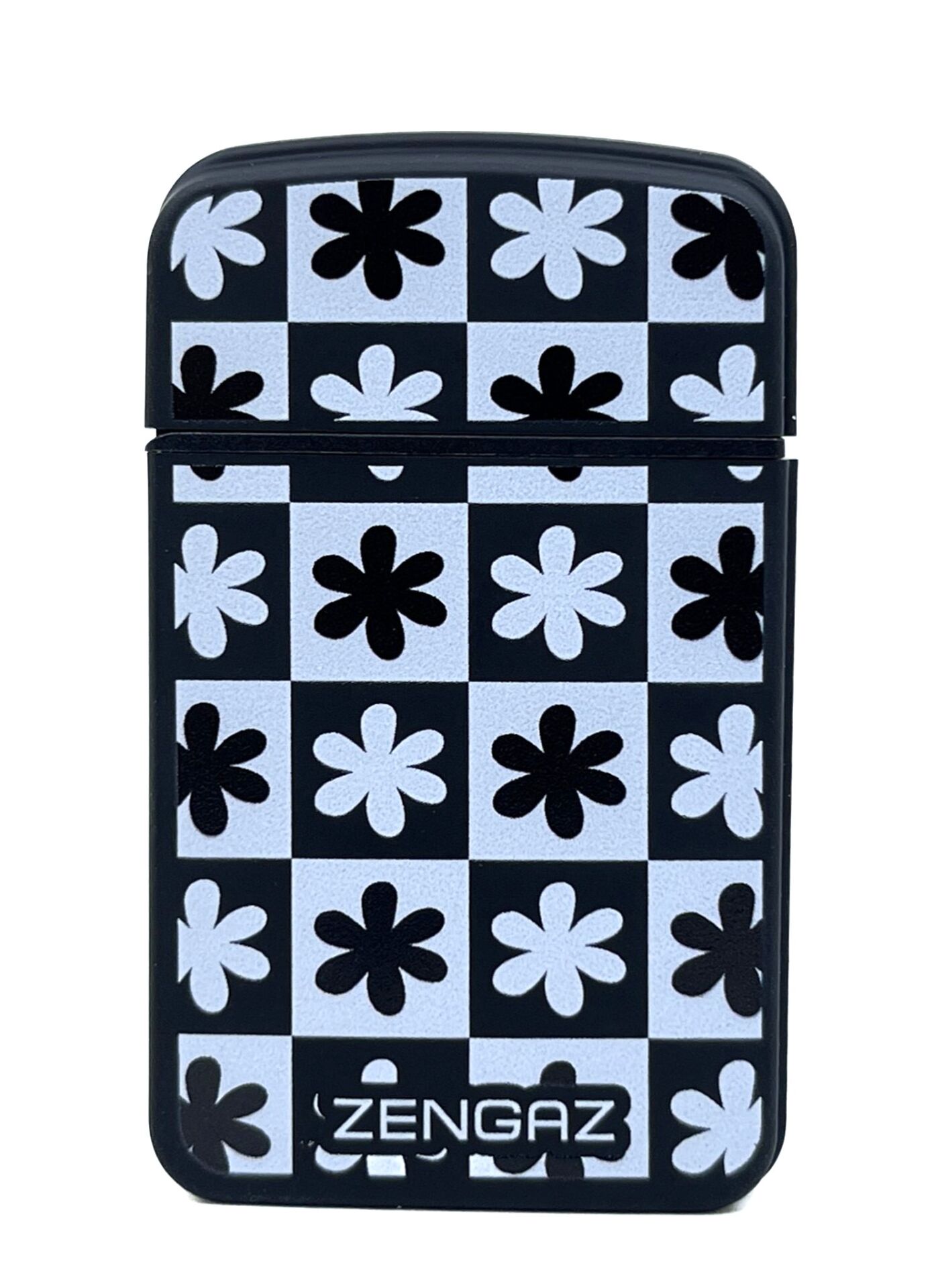 Zengaz Cool Tasarım Jet Alev Çakmak - Checkerboard Flower