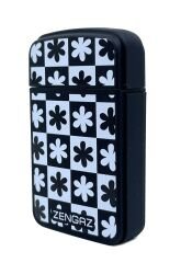 Zengaz Cool Tasarım Jet Alev Çakmak - Checkerboard Flower