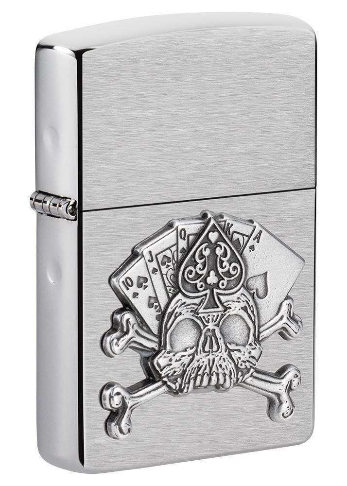 Zippo Card Skull Emblem Çakmak