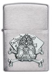 Zippo Card Skull Emblem Çakmak