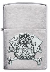 Zippo Card Skull Emblem Çakmak