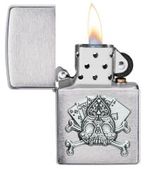 Zippo Card Skull Emblem Çakmak