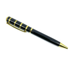 Premium Metal Roller Tükenmez Kalem Siyah Kapaklı - Siyah