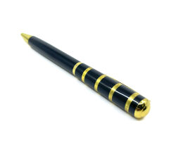 Premium Metal Roller Tükenmez Kalem Siyah Kapaklı - Siyah