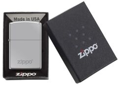 Zippo Polished Chrome Logo Dizayn Çakmak
