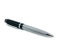 Premium Metal Roller Gümüş Renk Tükenmez Kalem - Siyah Kapak