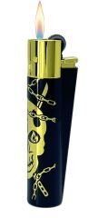 Clipper Deadly Chains Serisi Metal Çakmak - Gold