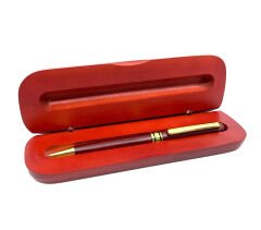 Bambu Kalem Ahşap Kutulu - Kiremit Rengi