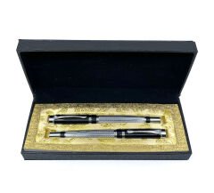 Silver İkili Metal Kalem Seti - Dolma Kalem/Tükenmez Kalem