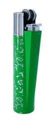 Clipper Green Pattern Metal Çakmak - Yeşil