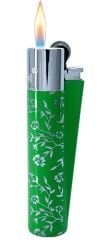 Clipper Green Pattern Metal Çakmak - Yeşil