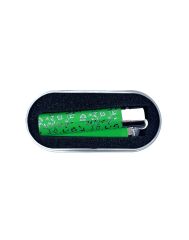 Clipper Green Pattern Metal Çakmak - Yeşil